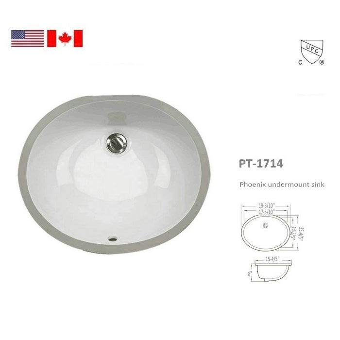 17"X14" Oval Undermount White Sink